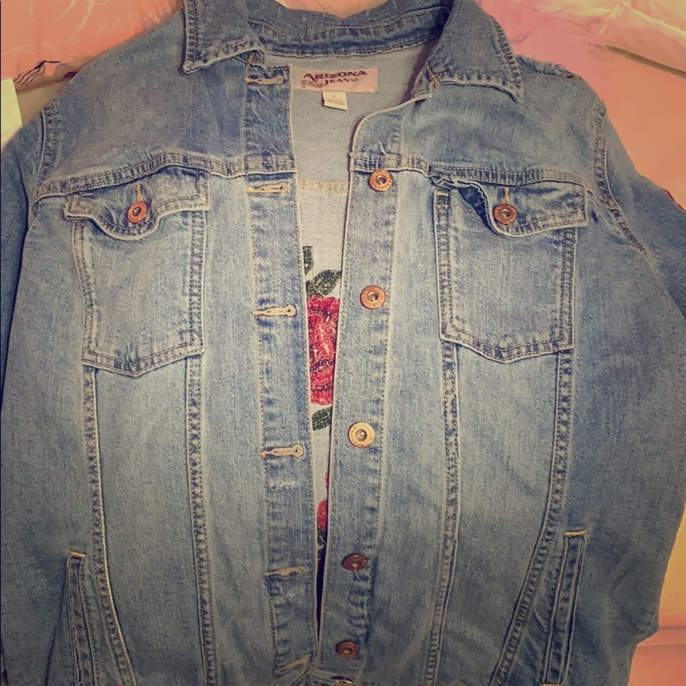 Flower jean jacket